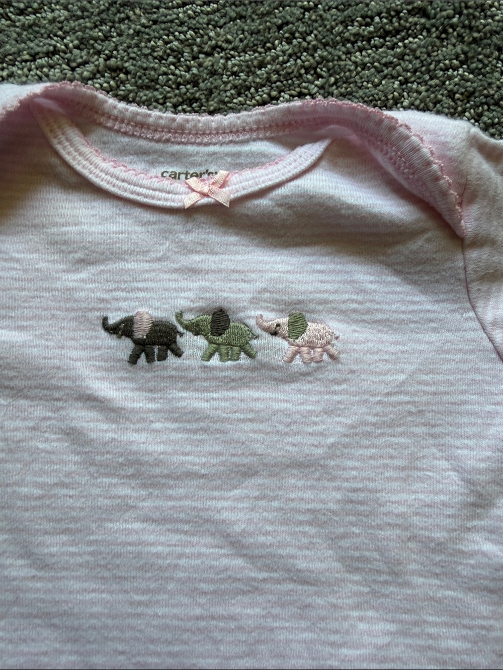 Baby 0-3 month Pink Sleep Gown with Elephant Motif - Picture 3 of 3
